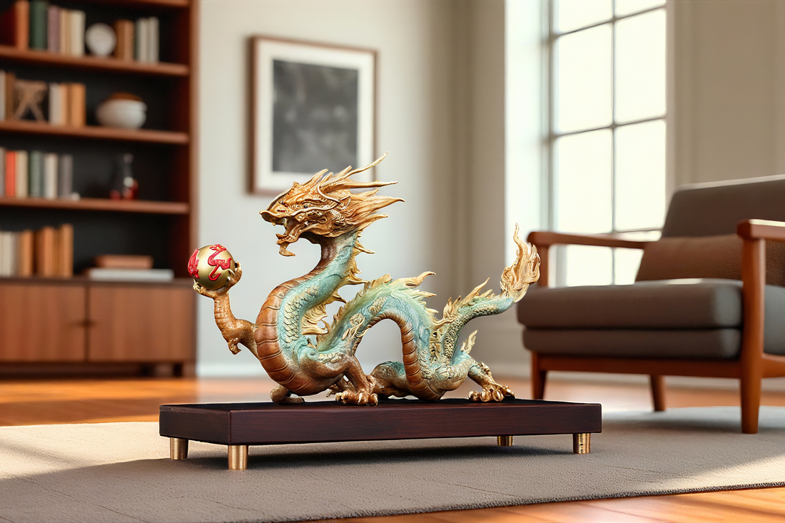feng shui bedroom with brass figurine for harmony