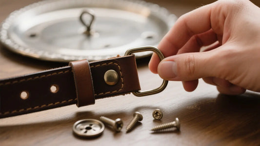 Attaching a Western plate buckle by hooking the strap hole onto the back pin—how do i put a belt buckle on a belt