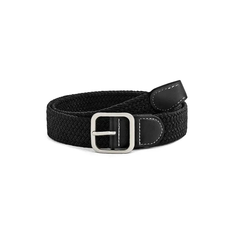 Side angle of elastic woven belt – versatile casual stretch belt for men and women