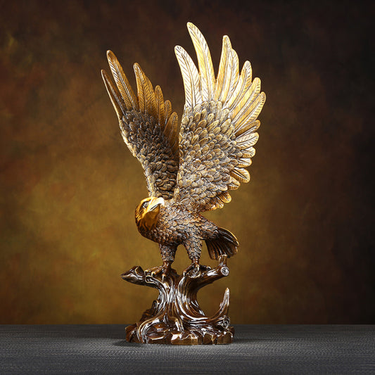 Eagle Brass Figurine front view – symbol of strength and success