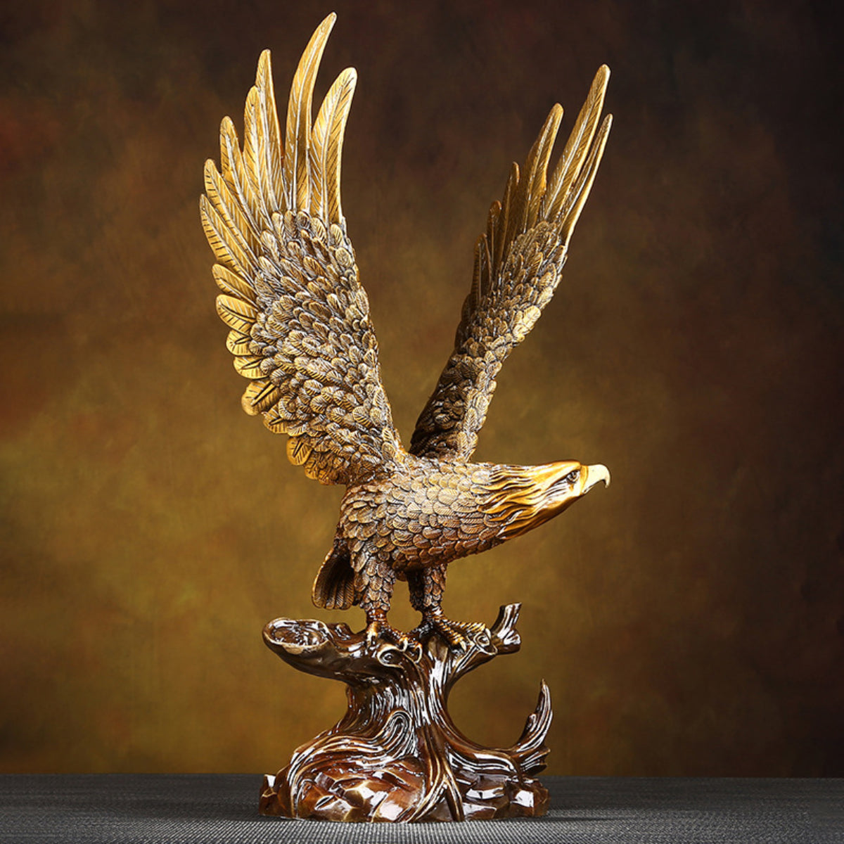 Eagle Brass Figurine side view – detailed wings and craftsmanship