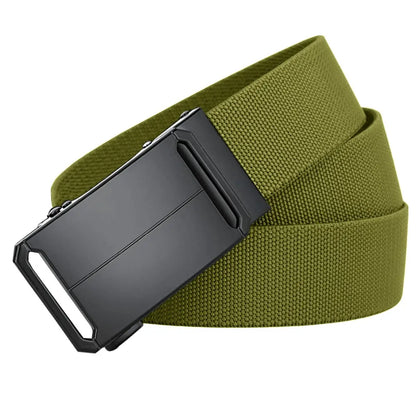 Tactical Black Ratchet Belt for Men in Army Green – Adjustable Military Style Belt