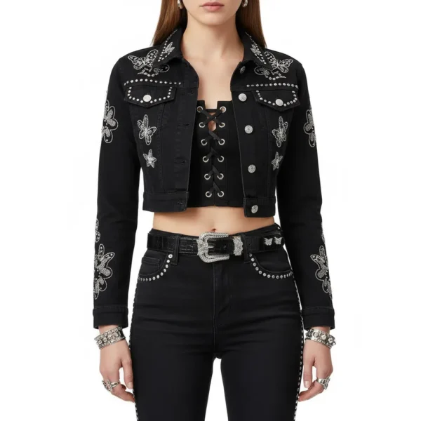 Aurora Butterfly Women's Belts styled with black denim outfit